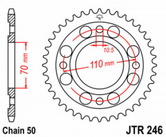 Couronne 41 dents acier standard 246 - 530 JT Sprockets | HONDA CB N 250