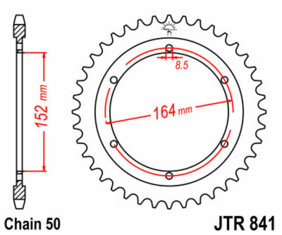 Couronne 42 dents acier standard 841 - 530 JT Sprockets | YAMAHA SR 500