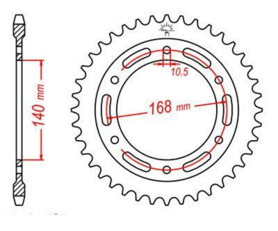 Couronne 42 dents acier standard 3 - 525 JT Sprockets | BMW F GS 700, BMW F GS 800, BMW F R ABS 800
