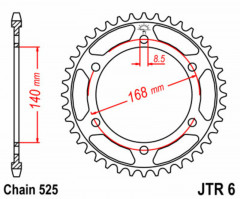 Couronne 42 dents acier standard 006 - 525 JT Sprockets | BMW F GS 800, BMW F R ABS 800
