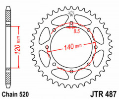 Couronne Standard 43 Dents JT Sprockets | KLE 500, KLR 650, KLR TENGAI 650, KLX R 650, VULCAN EN 500