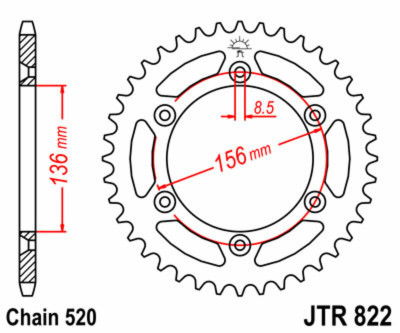 Couronne Standard 53 Dents JT Sprockets | Motocross, Moto, Quad