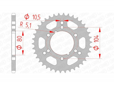 Couronne standard 34 dents pas de 520 Afam | Quad POLARIS