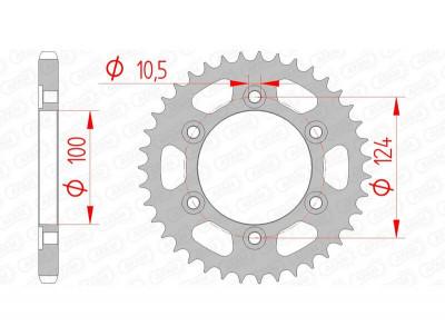 Couronne 37 dents Pas 525 standard Afam | Moto DUCATI