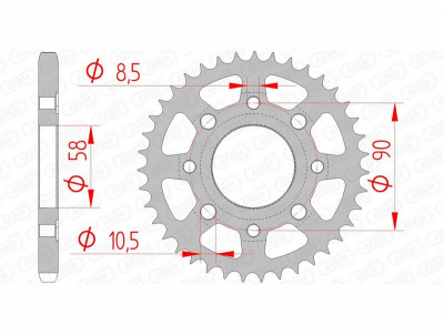 Couronne 37 dents Pas 428 standard 10201 Afam | Moto HONDA, KYMCO