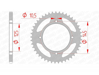 Couronne 49 dents standard 12505 - 520 Afam | Moto, Motocross, Quad YAMAHA, MZ