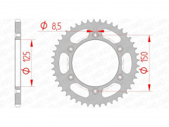 Couronne 53 dents Pas 520 standard 71304 Afam | Moto, Motocross, Quad KTM, HUSQVARNA, HUSABERG