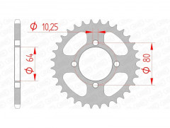 Couronne standard 36 dents 12214 - 520 Afam | YAMAHA GRIZZLY YFM 125