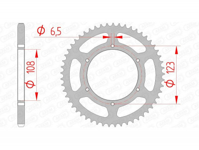 Couronne standard 92114 - 420 Afam | Mécaboite PEUGEOT, APRILIA, DERBI, GILERA, MH (MOTORHISPANA)