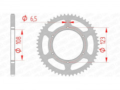 Couronne standard 92114 - 420 Afam | Mécaboite PEUGEOT, APRILIA, DERBI, GILERA, MH (MOTORHISPANA)