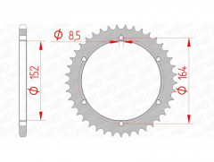 Couronne standard 41 dents 12502 - 520 Afam | Moto, Quad YAMAHA, DERBI