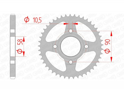 Couronne standard 39 dents 10223 - 428 Afam | Moto HONDA, DAELIM, MASH