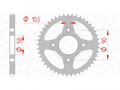 Couronne standard 45 dents 10223 - 428 Afam | Moto HONDA, DAELIM, MASH