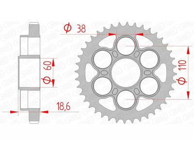 Couronne standard 50900 - 530 Afam | Moto DUCATI