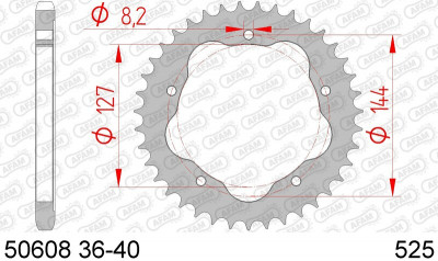 Couronne 39 dents acier standard 50608 - 525 Afam | DUCATI DARK 848
