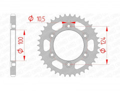 Couronne standard AFAM 50609 - 525 S4 Monster Afam | Moto DUCATI