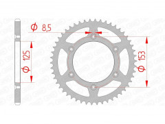Couronne standard 49 dents 10212 - 520 Afam | Motocross, Moto HONDA, HM