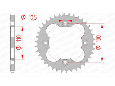 Couronne standard 38 dents 10318 - 520 Afam | Quad HONDA
