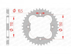 Couronne standard 38 dents 10318 - 520 Afam | Quad HONDA