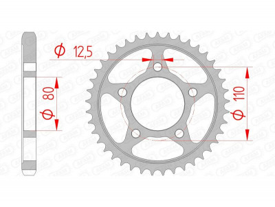 Couronne standard 43 dents 10605 - 530 Afam | Moto HONDA