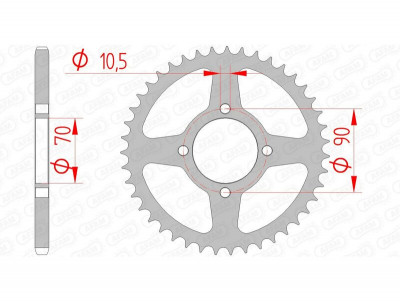 Couronne standard 16310 - 520 Afam | KFX 250, KSF MOJAVE 250, LAKOTA KEF 300