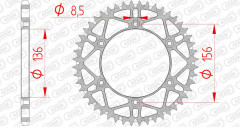 Couronne 48 dents SLK anti-boue 14206 - 520 Afam | Motocross, Moto, Quad