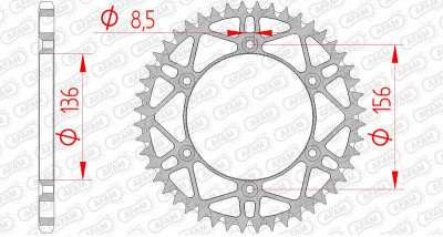 Couronne 50 dents SLK anti-boue 14206 - 520 Afam | Motocross, Moto, Quad