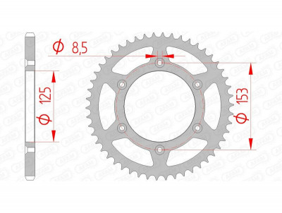 Couronne 48 dents SLK anti-boue 10212 - 520 Afam | Motocross, Moto HONDA, HM