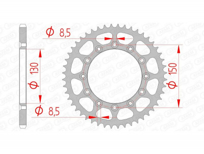 Couronne 50 dents SLK anti-boue 12323 - 520 Afam | Motocross, Moto HONDA, YAMAHA, FANTIC