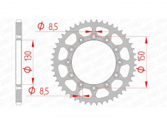Couronne 48 dents SLK anti-boue 12323 - 520 Afam | Motocross, Moto HONDA, YAMAHA, FANTIC