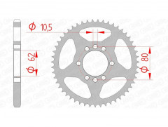 Couronne Standard 49 dents 12204 - 428 Afam | Quad, Motocross, Moto YAMAHA
