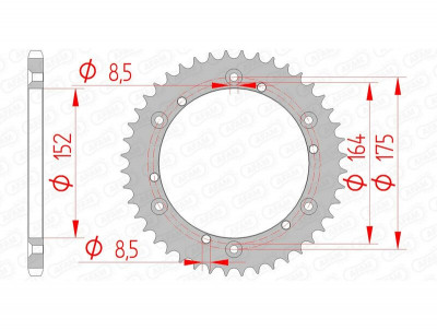 Couronne standard 47 dents 12500 - 520 Afam | Motocross, Moto, Quad YAMAHA