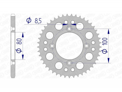 Couronne 36 dents alu ultra-light 11101 - 420 Afam | HONDA CR 80, HONDA CRF 70, HONDA XR 70