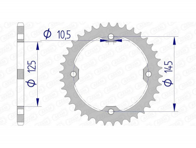 Couronne 37 dents alu ultra-light 13407 - 520 Afam | YAMAHA YFZ 450, YAMAHA YFZ R 450