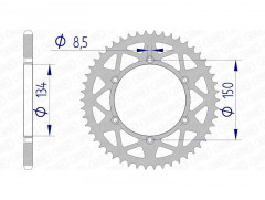 Couronne alu 52 dents Pas de 520 aluminium Afam | Motocross, Moto KAWASAKI, SUZUKI