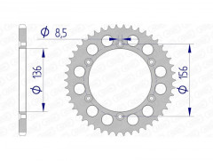 Couronne aluminium AFAM 15206 - 520 PR4 125 Enduro Afam | Motocross, Moto, Quad