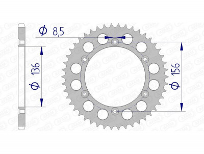 Couronne aluminium AFAM 15206 - 520 PR4 125 Enduro Afam | Motocross, Moto, Quad