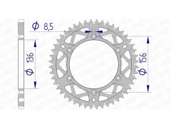 Couronne aluminium Ultra-Light anti-boue 15206 - 520 Afam | Motocross, Moto, Quad