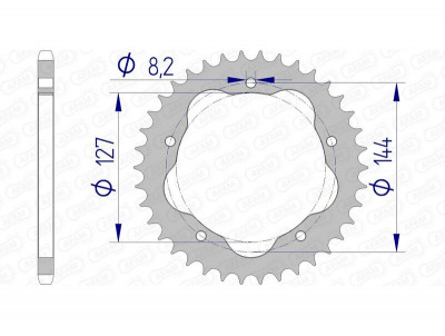 Couronne aluminium biposto 51607 - 520 Afam | Moto DUCATI
