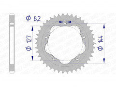 Couronne aluminium AFAM 51608 - 525 Afam | Moto DUCATI