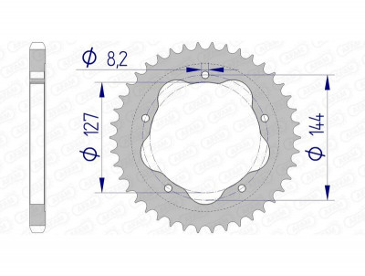 Couronne aluminium AFAM 51608 - 525 Afam | Moto DUCATI