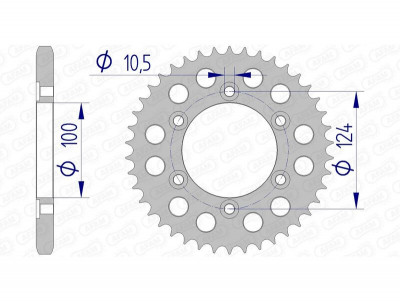 Couronne aluminium 51609 - 525 Afam | Moto DUCATI