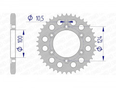 Couronne aluminium 51609 - 525 Afam | Moto DUCATI