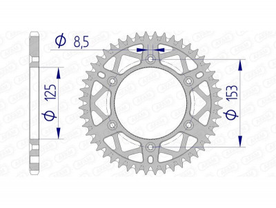 Couronne aluminium Ultra-Light 11212 - 520 Enduro Afam | Motocross, Moto HONDA, HM