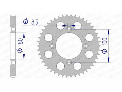 Couronne 50 dents alu ultra-light 11110 - 428 Afam | HONDA CRF 100, HONDA XR 100