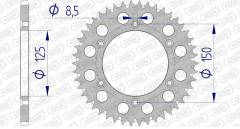 Couronne Ultra-Light aluminium anti-boue 72304 - 520 Afam | KTM, GAS GAS, HUSQVARNA, HUSABERG