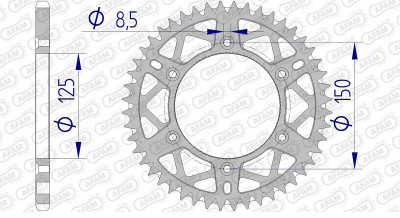 Couronne Ultra-Light aluminium anti-boue 72304 - 520 Afam | KTM, GAS GAS, HUSQVARNA, HUSABERG