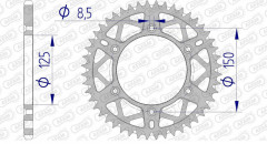 Couronne Ultra-Light aluminium anti-boue 72304 - 520 Afam | KTM, GAS GAS, HUSQVARNA, HUSABERG