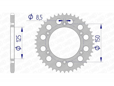 Couronne aluminium AFAM 72304 - 520 Afam | Motocross, Moto, Quad KTM, GAS GAS, HUSQVARNA, HUSABERG