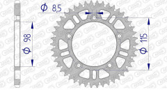 Couronne aluminium Ultra-Light anti-boue AFAM 72101 - 420 Afam | CR 65, TC 65, SX 60, SX 65